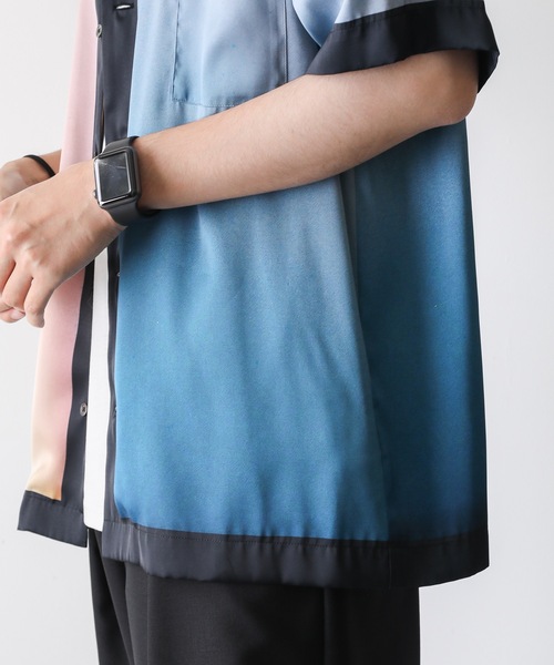 KAZUYUKI KUMAGAI ATTACHMENT(カズユキクマガイアタッチメント)の「PEサテンプリント S/S プリントシャツ(シャツ/ブラウス・メンズ・オレンジ/ブラウン・1/3/2)」の11枚目の写真