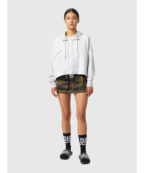 DIESEL（ディーゼル）の「レディース ジップパーカー ストッパー（パーカー・レディース・グレー/ブラック・MEDIUM/SMALL/XX-SMALL/X-SMALL）」の3枚目の写真