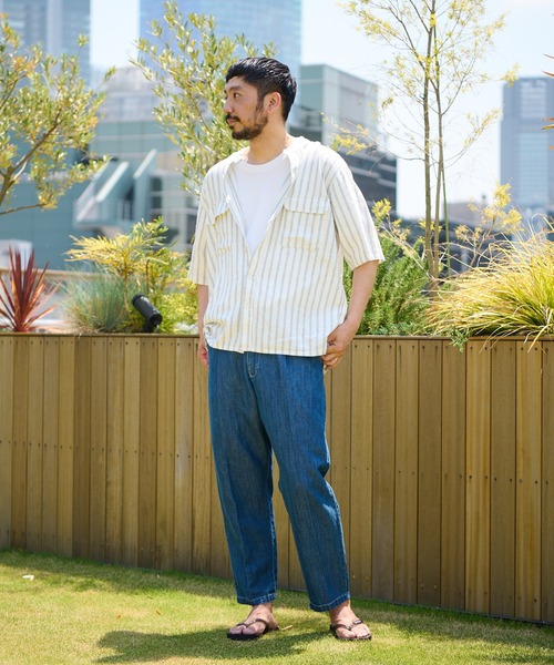 CIAOPANIC TYPY（チャオパニックティピー）の「【OSORO】レーヨン麻バンドカラーシャツ（シャツ/ブラウス・メンズ・チャコールグレー/ブラウン/イエロー/オレンジ/アイボリー/グリーン・SMALL/MEDIUM/LARGE/X-LARGE）」の18枚目の写真