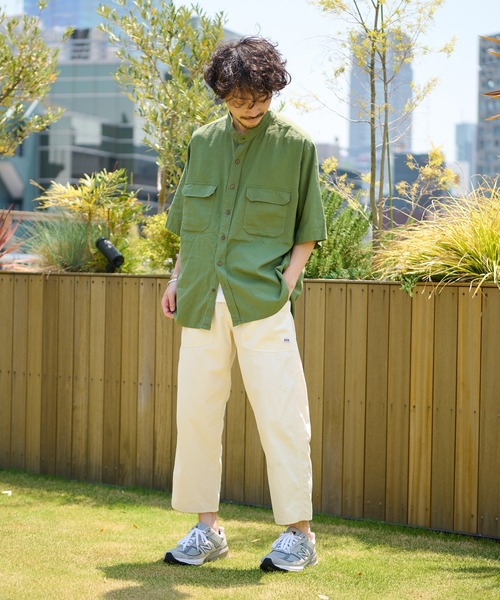 CIAOPANIC TYPY（チャオパニックティピー）の「【OSORO】レーヨン麻バンドカラーシャツ（シャツ/ブラウス・メンズ・チャコールグレー/ブラウン/イエロー/オレンジ/アイボリー/グリーン・SMALL/MEDIUM/LARGE/X-LARGE）」の12枚目の写真