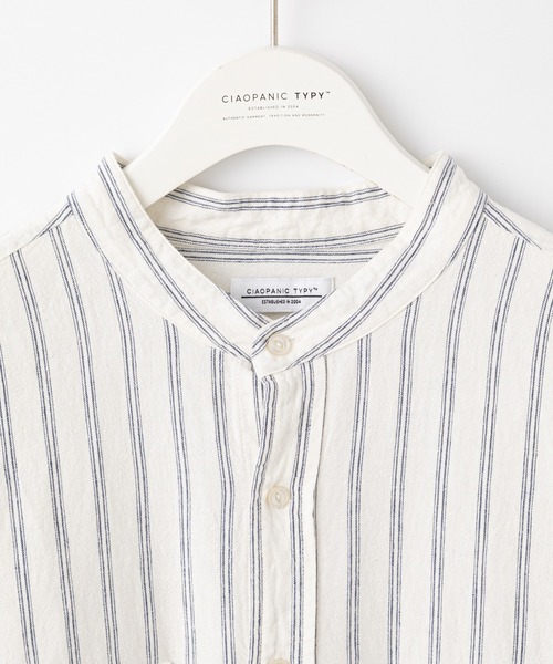 CIAOPANIC TYPY（チャオパニックティピー）の「【OSORO】レーヨン麻バンドカラーシャツ（シャツ/ブラウス・メンズ・チャコールグレー/ブラウン/イエロー/オレンジ/アイボリー/グリーン・SMALL/MEDIUM/LARGE/X-LARGE）」の19枚目の写真