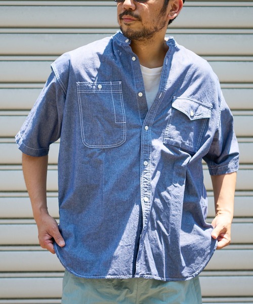 CIAOPANIC TYPY（チャオパニックティピー）の「ヴィンテージシャンブレーオーバーシャツ（シャツ/ブラウス・メンズ・ブラック/ブルー・MEDIUM/LARGE/X-LARGE）」の2枚目の写真