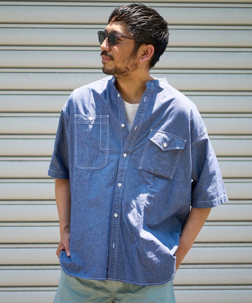 CIAOPANIC TYPY（チャオパニックティピー）の「ヴィンテージシャンブレーオーバーシャツ（シャツ/ブラウス・メンズ・ブラック/ブルー・MEDIUM/LARGE/X-LARGE）」の3枚目の写真