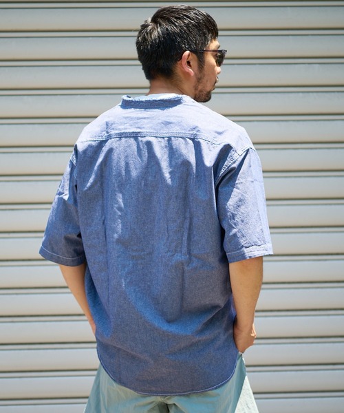 CIAOPANIC TYPY（チャオパニックティピー）の「ヴィンテージシャンブレーオーバーシャツ（シャツ/ブラウス・メンズ・ブラック/ブルー・MEDIUM/LARGE/X-LARGE）」の8枚目の写真