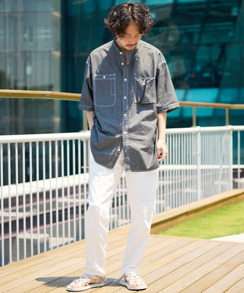 CIAOPANIC TYPY（チャオパニックティピー）の「ヴィンテージシャンブレーオーバーシャツ（シャツ/ブラウス・メンズ・ブラック/ブルー・MEDIUM/LARGE/X-LARGE）」の6枚目の写真