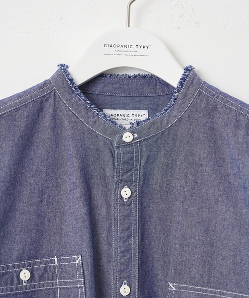 CIAOPANIC TYPY（チャオパニックティピー）の「ヴィンテージシャンブレーオーバーシャツ（シャツ/ブラウス・メンズ・ブラック/ブルー・MEDIUM/LARGE/X-LARGE）」の10枚目の写真
