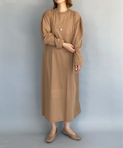 audrey and john wad（オードリーアンドジョンワッド）の「バック異素材ワンピース（ワンピース・レディース・ブラック/キャメル・M）」の8枚目の写真