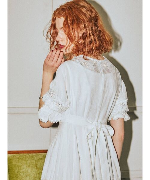 jouetie（ジュエティ）の「コットンクロシェティアードワンピース（ワンピース・レディース・ブラック/パープル/オフホワイト・MEDIUM）」の4枚目の写真