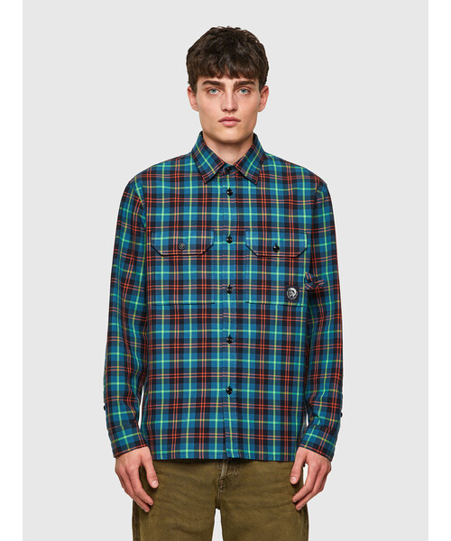 DIESEL（ディーゼル）の「メンズ シャツ ブラウス チェックシャツ（シャツ/ブラウス・メンズ・ベージュ/ブラウン/グリーン・SMALL/MEDIUM/X-LARGE/XX-LARGE/X-SMALL/LARGE）」の3枚目の写真