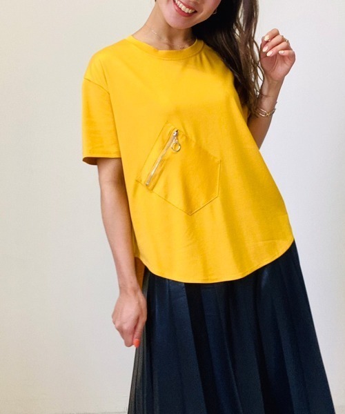 DOLLUPOOPS(ドールアップウップス)の「ポケット付きT(Tシャツ/カットソー・レディース・ピンク/レッド/オレンジ/マスタード/ブラウン・38)」の4枚目の写真