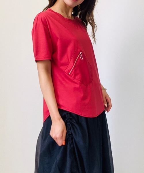 DOLLUPOOPS(ドールアップウップス)の「ポケット付きT(Tシャツ/カットソー・レディース・ピンク/レッド/オレンジ/マスタード/ブラウン・38)」の16枚目の写真