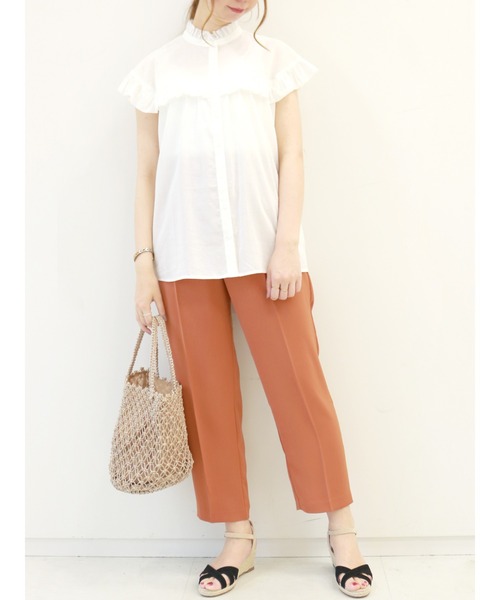 Te chichi（テチチ）の「スタンドフリル切替ブラウス（シャツ/ブラウス・レディース・ブルー/ブラック/オフホワイト・ﾌﾘ-）」の10枚目の写真