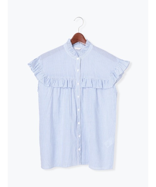 Te chichi（テチチ）の「スタンドフリル切替ブラウス（シャツ/ブラウス・レディース・ブルー/ブラック/オフホワイト・ﾌﾘ-）」の20枚目の写真