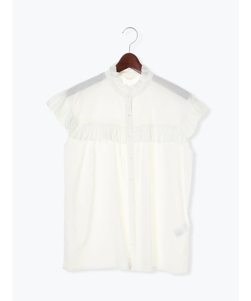 Te chichi（テチチ）の「スタンドフリル切替ブラウス（シャツ/ブラウス・レディース・ブルー/ブラック/オフホワイト・ﾌﾘ-）」の21枚目の写真