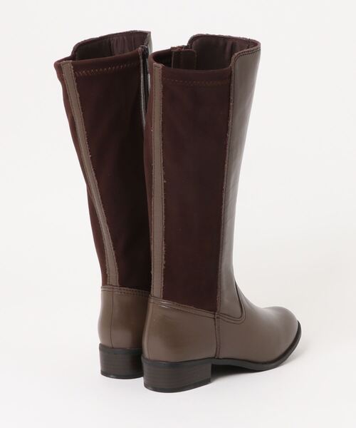 Piedi Nudi（ピエディヌーディ）の「FELICE FERIE レザー 異素材コンビ ロングブーツ（ブーツ・レディース・ブラック/ダークブラウン・22.5cm/23.5cm/24.5cm/23.0cm/24.0cm）」の3枚目の写真