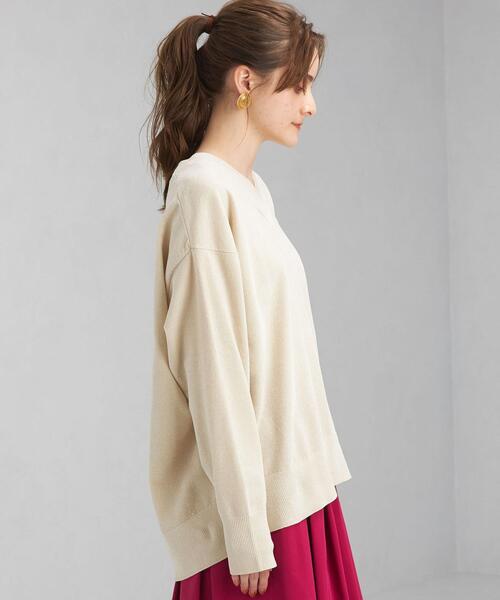 green label relaxing（グリーンレーベルリラクシング）の「HG モール Vネック プルオーバー ニット -ウォッシャブル-（ニット/セーター・レディース・ブラック/ベージュ/パープル・FREE）」の22枚目の写真