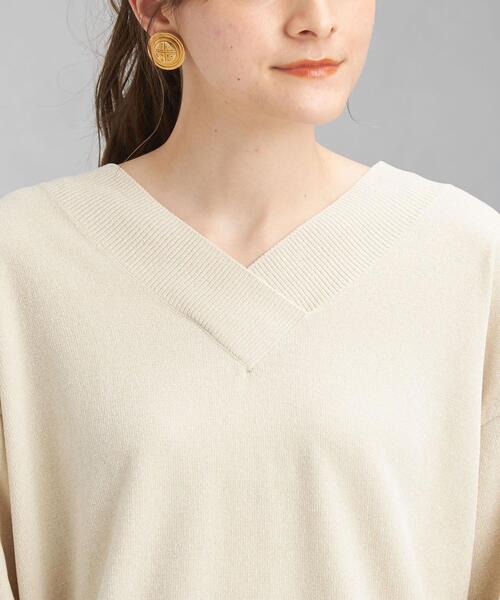 green label relaxing（グリーンレーベルリラクシング）の「HG モール Vネック プルオーバー ニット -ウォッシャブル-（ニット/セーター・レディース・ブラック/ベージュ/パープル・FREE）」の7枚目の写真