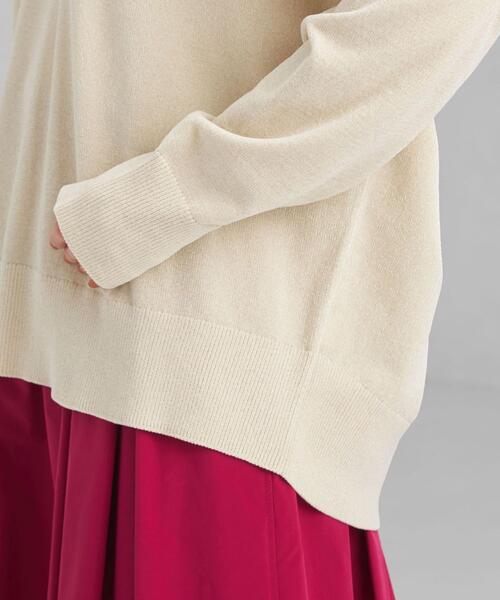 green label relaxing（グリーンレーベルリラクシング）の「HG モール Vネック プルオーバー ニット -ウォッシャブル-（ニット/セーター・レディース・ブラック/ベージュ/パープル・FREE）」の5枚目の写真