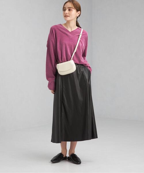 green label relaxing（グリーンレーベルリラクシング）の「HG モール Vネック プルオーバー ニット -ウォッシャブル-（ニット/セーター・レディース・ブラック/ベージュ/パープル・FREE）」の18枚目の写真