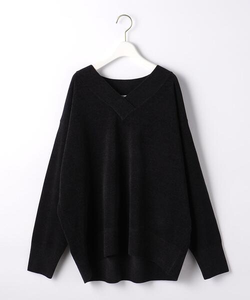 green label relaxing（グリーンレーベルリラクシング）の「HG モール Vネック プルオーバー ニット -ウォッシャブル-（ニット/セーター・レディース・ブラック/ベージュ/パープル・FREE）」の8枚目の写真