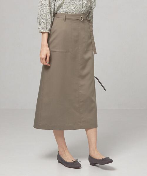 closet story（クローゼットストーリー）の「＜closet story（クローゼットストーリー）＞ デニムライク ウエストベルト ロングスカート -ウォッシャブル-（スカート・レディース・ネイビー/オリーブ・FREE）」の2枚目の写真