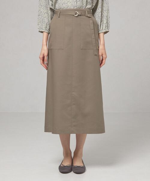 closet story（クローゼットストーリー）の「＜closet story（クローゼットストーリー）＞ デニムライク ウエストベルト ロングスカート -ウォッシャブル-（スカート・レディース・ネイビー/オリーブ・FREE）」の8枚目の写真