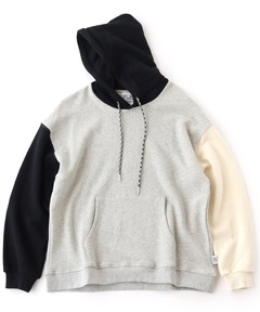 オーガニックコットン吊り編み裏毛プルパーカー