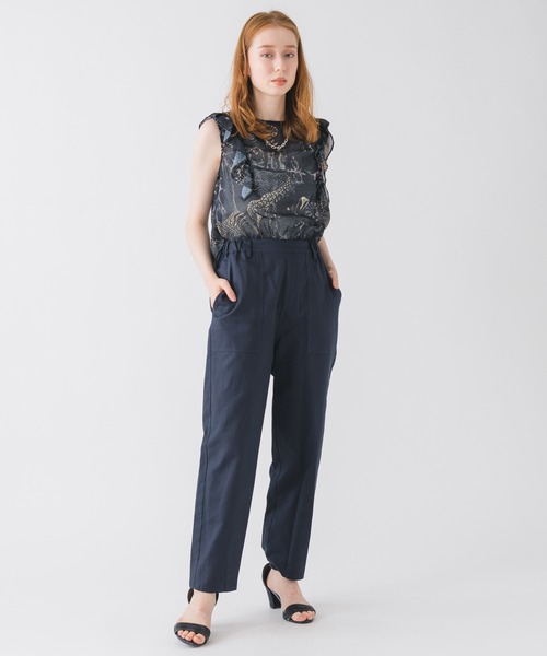 DOLLUPOOPS（ドールアップウップス）の「DOLL UP OOPS サファリプリントフリルスリーブロンパース（つなぎ/オールインワン・レディース・ブラック/ホワイト・FREE）」の8枚目の写真