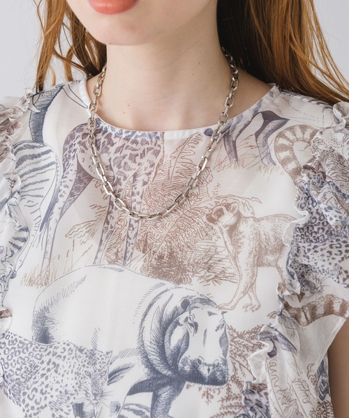 DOLLUPOOPS（ドールアップウップス）の「DOLL UP OOPS サファリプリントフリルスリーブロンパース（つなぎ/オールインワン・レディース・ブラック/ホワイト・FREE）」の16枚目の写真