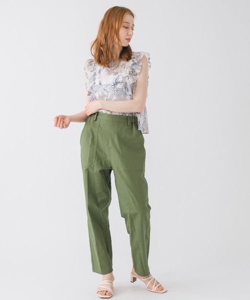 DOLLUPOOPS（ドールアップウップス）の「DOLL UP OOPS サファリプリントフリルスリーブロンパース（つなぎ/オールインワン・レディース・ブラック/ホワイト・FREE）」の6枚目の写真