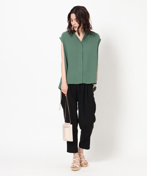 THE SHOP TK (ザ ショップ ティーケー )の「◆【イージーケア】麻調ノースリーブブラウス(シャツ/ブラウス・レディース・ブラック/オフホワイト/カーキ/イエロー/グリーン・12/13)」の11枚目の写真