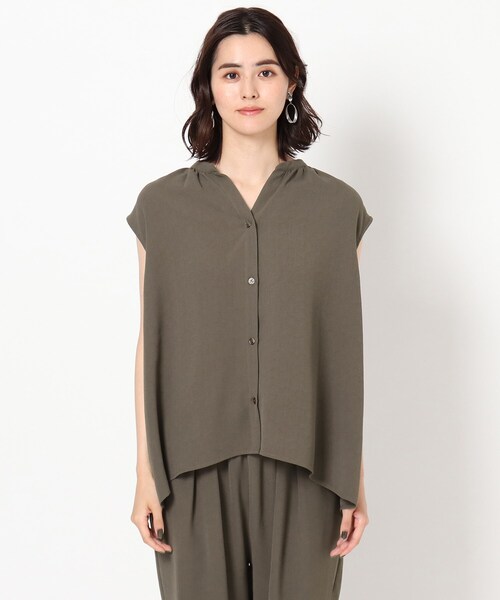 THE SHOP TK (ザ ショップ ティーケー )の「◆【イージーケア】麻調ノースリーブブラウス(シャツ/ブラウス・レディース・ブラック/オフホワイト/カーキ/イエロー/グリーン・12/13)」の14枚目の写真