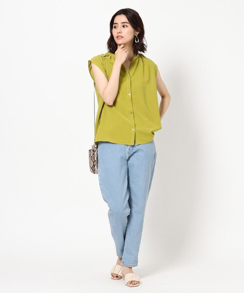 THE SHOP TK (ザ ショップ ティーケー )の「◆【イージーケア】麻調ノースリーブブラウス(シャツ/ブラウス・レディース・ブラック/オフホワイト/カーキ/イエロー/グリーン・12/13)」の13枚目の写真