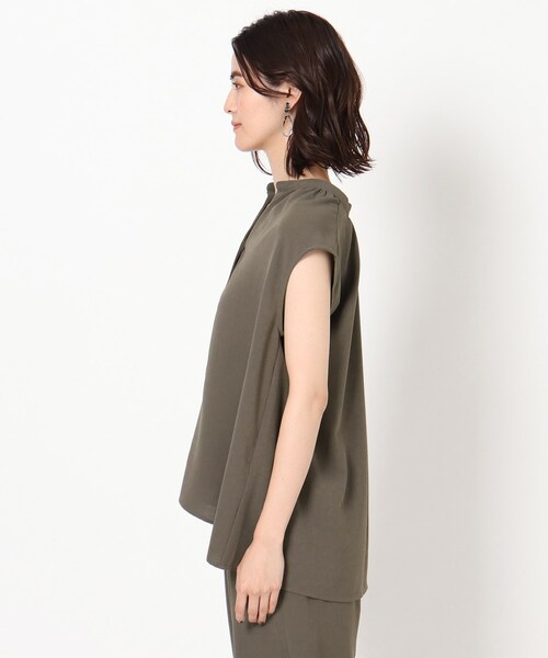 THE SHOP TK (ザ ショップ ティーケー )の「◆【イージーケア】麻調ノースリーブブラウス(シャツ/ブラウス・レディース・ブラック/オフホワイト/カーキ/イエロー/グリーン・12/13)」の6枚目の写真