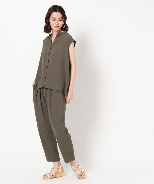 THE SHOP TK (ザ ショップ ティーケー )の「◆【イージーケア】麻調ノースリーブブラウス(シャツ/ブラウス・レディース・ブラック/オフホワイト/カーキ/イエロー/グリーン・12/13)」の10枚目の写真