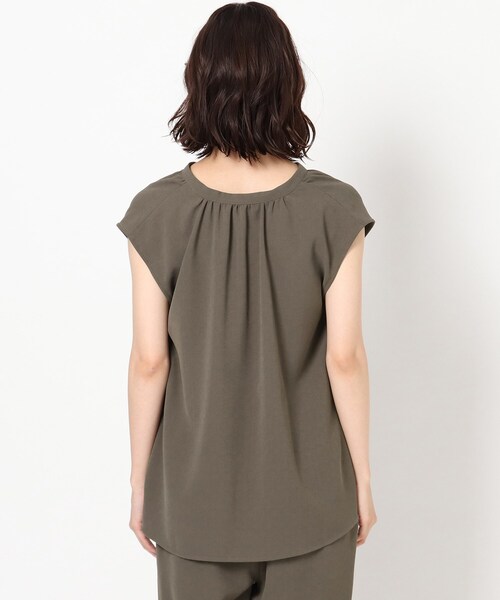 THE SHOP TK (ザ ショップ ティーケー )の「◆【イージーケア】麻調ノースリーブブラウス(シャツ/ブラウス・レディース・ブラック/オフホワイト/カーキ/イエロー/グリーン・12/13)」の7枚目の写真
