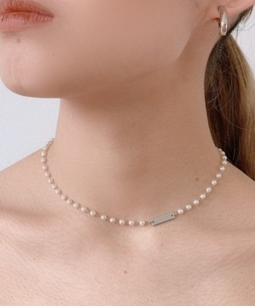 VANNIE U（ヴァニーユー）の「【nina】プレートパールネックレス（ネックレス・レディース・シルバー・FREE）」の8枚目の写真