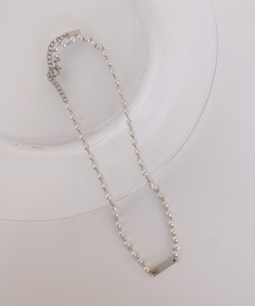 VANNIE U（ヴァニーユー）の「【nina】プレートパールネックレス（ネックレス・レディース・シルバー・FREE）」の7枚目の写真