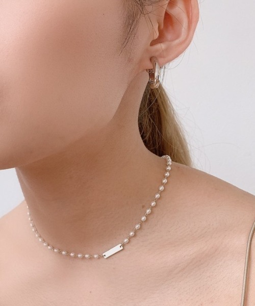 VANNIE U（ヴァニーユー）の「【nina】プレートパールネックレス（ネックレス・レディース・シルバー・FREE）」の2枚目の写真