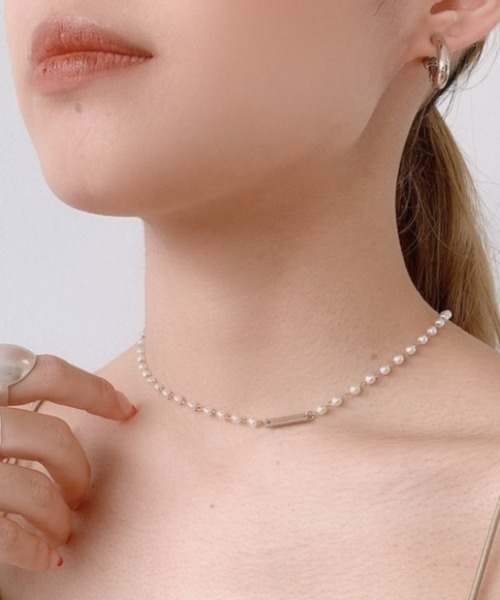 VANNIE U（ヴァニーユー）の「【nina】プレートパールネックレス（ネックレス・レディース・シルバー・FREE）」の6枚目の写真
