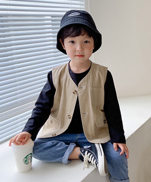 aimoha（アイモハ）の「【aimoha-KIDS-】【新作】子供服 ワーク ベスト（ベスト・キッズ・ベージュ・90/100/110/120/130/140）」の14枚目の写真