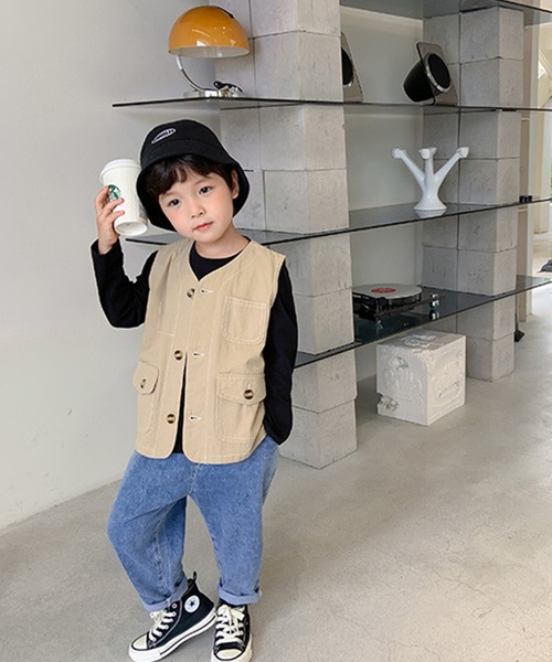 aimoha（アイモハ）の「【aimoha-KIDS-】【新作】子供服 ワーク ベスト（ベスト・キッズ・ベージュ・90/100/110/120/130/140）」の18枚目の写真