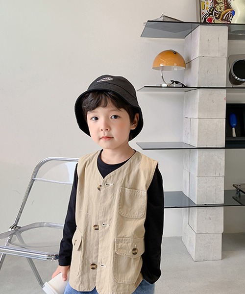 aimoha（アイモハ）の「【aimoha-KIDS-】【新作】子供服 ワーク ベスト（ベスト・キッズ・ベージュ・90/100/110/120/130/140）」の12枚目の写真