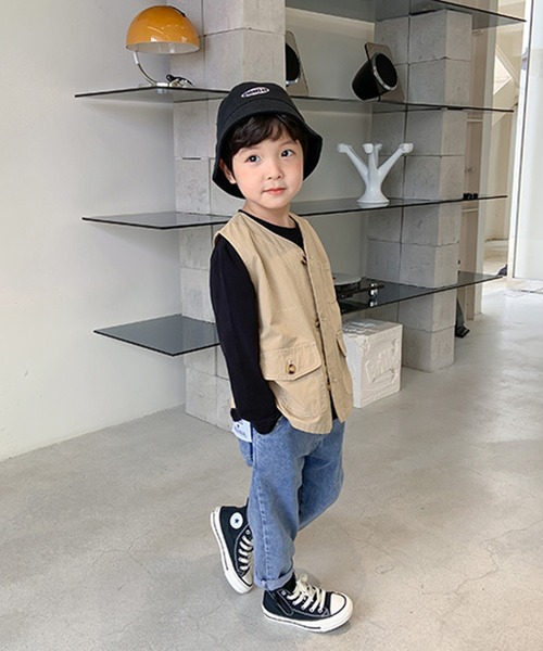 aimoha（アイモハ）の「【aimoha-KIDS-】【新作】子供服 ワーク ベスト（ベスト・キッズ・ベージュ・90/100/110/120/130/140）」の15枚目の写真