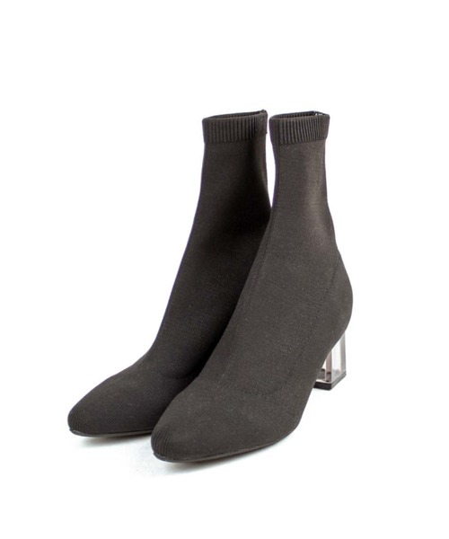 VIVIAN（ヴィヴィアン）の「クリアヒールニットショートブーツ（ブーツ・レディース・ベージュ/ブラック・S/M/L）」の19枚目の写真