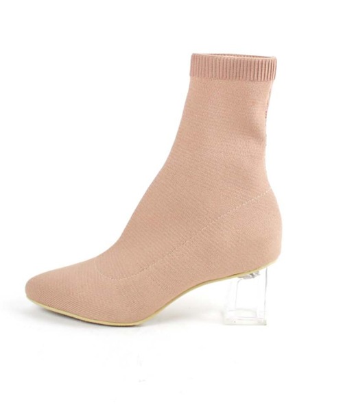 VIVIAN（ヴィヴィアン）の「クリアヒールニットショートブーツ（ブーツ・レディース・ベージュ/ブラック・S/M/L）」の22枚目の写真