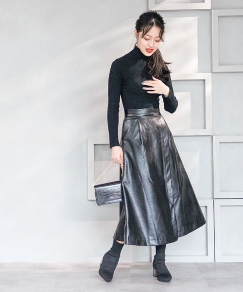 VIVIAN（ヴィヴィアン）の「クリアヒールニットショートブーツ（ブーツ・レディース・ベージュ/ブラック・S/M/L）」の14枚目の写真