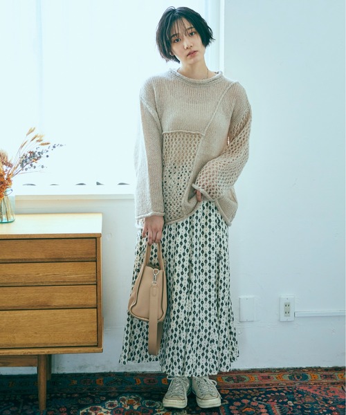 ANGIE（アンジー）の「マーメイドフレアスカート(幾何学柄）（スカート・レディース・ネイビー/アイボリー・FREE）」の21枚目の写真