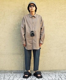 ATON エイトン コットン カシミヤ オックスフォード スタンダード シャツ4