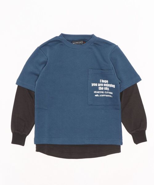 KRIFF MAYER Kid's Collection（クリフメイヤーキッズコレクション）の「フェイクレイヤードストレッチクルー（スウェット・キッズ・グレー/ネイビー/ワインレッド・170/120/140/130/150/160）」の5枚目の写真